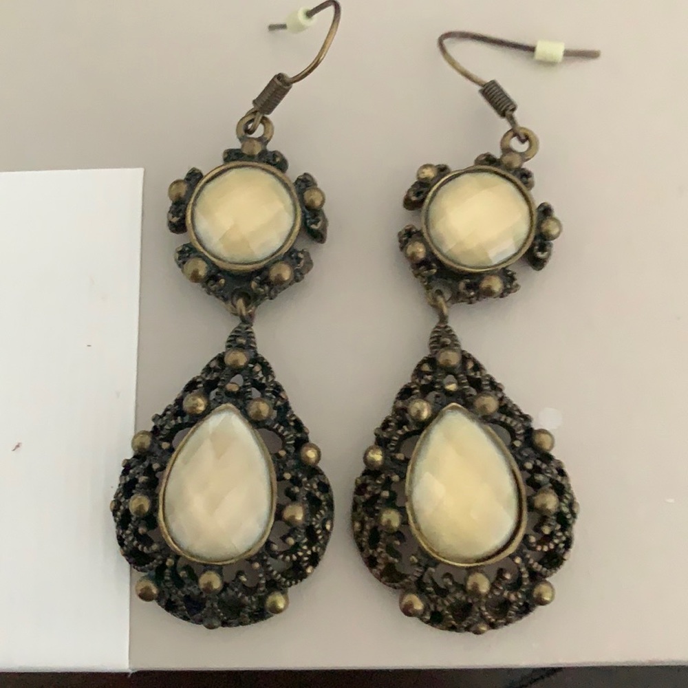 Antiqued drop earrings